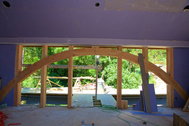 Under Construction: Unique Arched Timber Frame Window and Door Frame