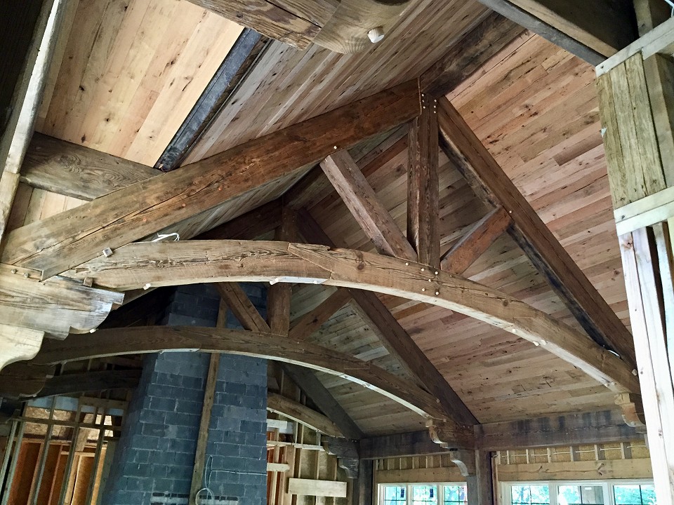 Great Room Arch Brace Timber Trusses
