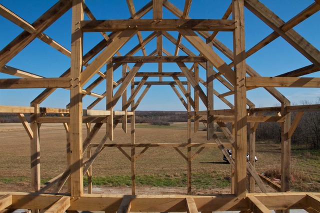 View From Loft Thru Cathedral Room Hammer Beam Trusses
